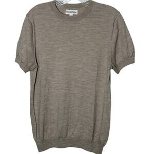 Nordstrom Pullover Sweater Women's Medium Light Brown Merino Wool and Silk